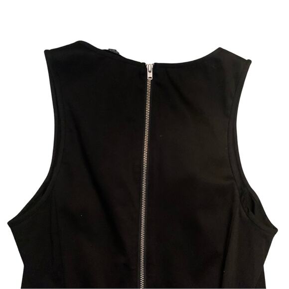 French Connection Black Green Pattern Sheath Dress Size 4 Cotton Sleeveless Y2K - Picture 7 of 10